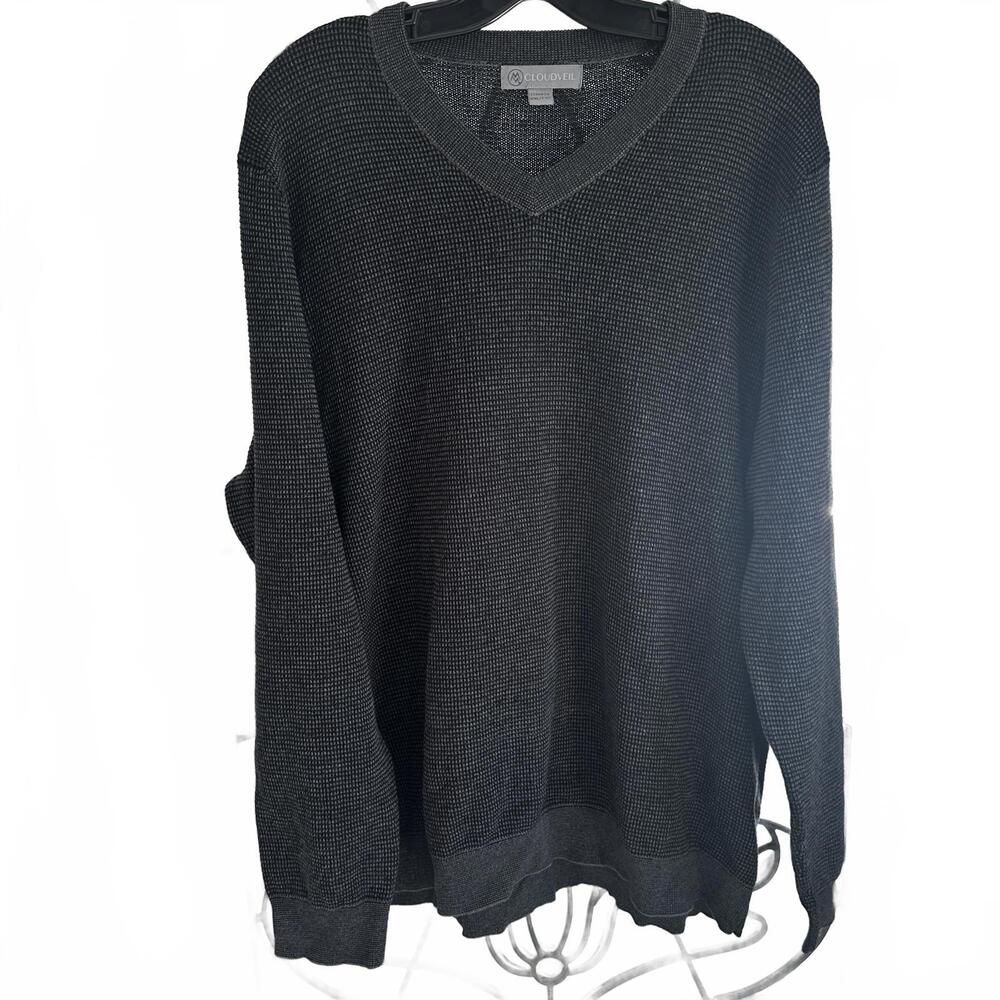 Cloudveil Men's Knit Primaloft Grey V-Neck Sweater - XXL